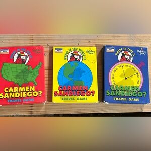 Vintage Carmen San Diego Travel Game lot (3)